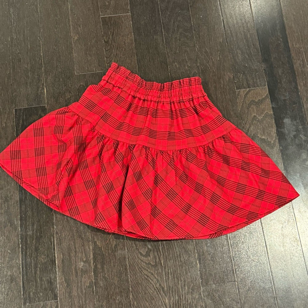 Zara pleated high rise plaid skirt